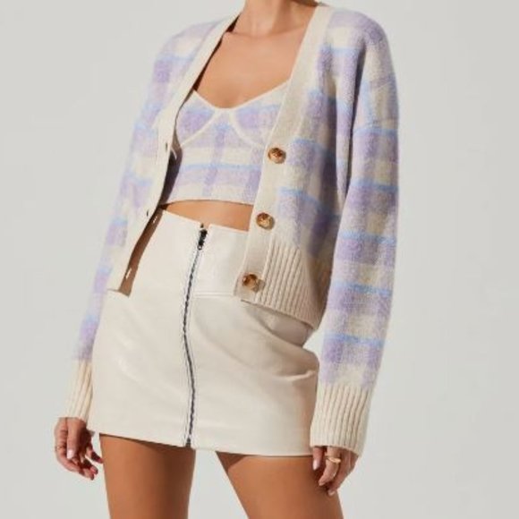 Astr Sweaters - Belmont Plaid Cardigan from ASTR the Label